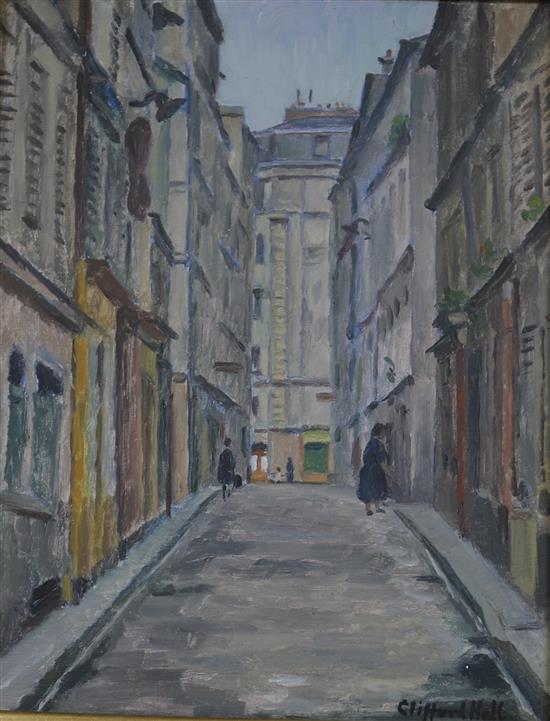 Clifford Hall (1904-73) oil on board Passage Cardinet, signed, 24 x 18cm.